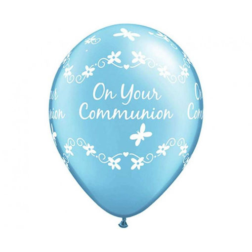 Picture of ON YOUR COMMUNION BLUE LATEX BALLOONS 11 INCH - 6 PACK